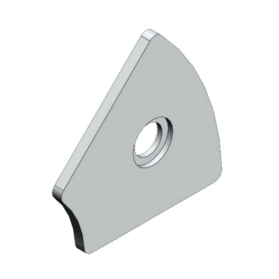 60-230-5 MODULAR SOLUTIONS ALUMINUM END CAP 45MM X 45MM RADIUS 45? W/HARDWARE
